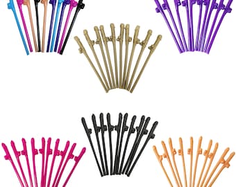 CheekySips: 10-Piece Naughty Novelty Straws for Hen Parties - Assorted Vibrant Colours - Reusable Fun!