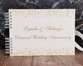 Personalised White & Gold Glitter Ombre Guestbook DIY Photo Album