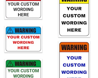 Custom Warning Sign  – Choose Size, Layout, Background Colour & Font Style – Durable Weatherproof Rust-Proof PVC Sign No.070