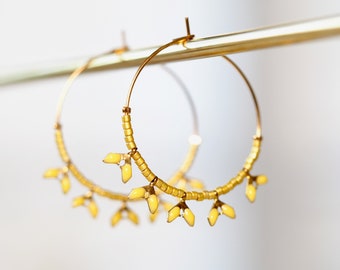 gilded brass creole earrings