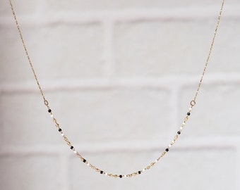 Delicate, ultra fine choker / miyuki glass beads, 1 micron fine gold chain / artisanal creation / handmade