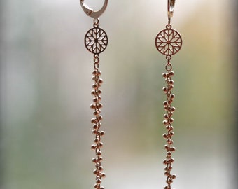 Boucles d'oreilles élégantes, minimalistes / bijou de créateur / or fin  perles japonaises / création artisanale