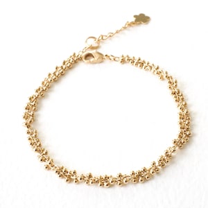 Armband, fein, sehr zart, Perlen und vergoldet mit feinem Gold, 1 Mikron, 24 Karat.