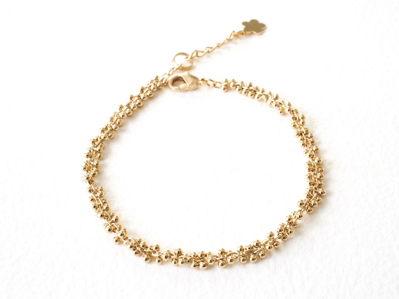 Delicate, minimalist bracelet gilded with fine gold, very elegant / handmade / designer jewelry / gift idea for women / artisanal creation image 1