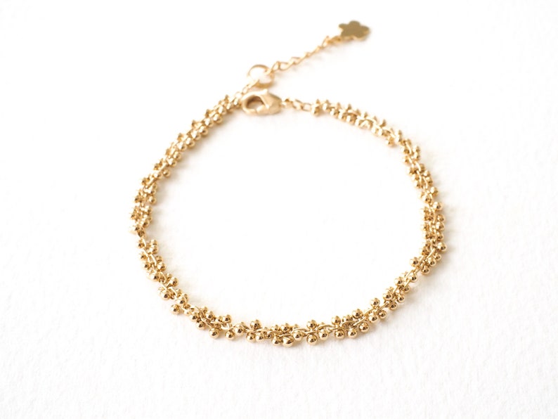 Bracelet délicat, minimaliste doré à l'or fin , très élégant / fait main / bijou de créateur / idée cadeau pour femme / création artisanale image 6