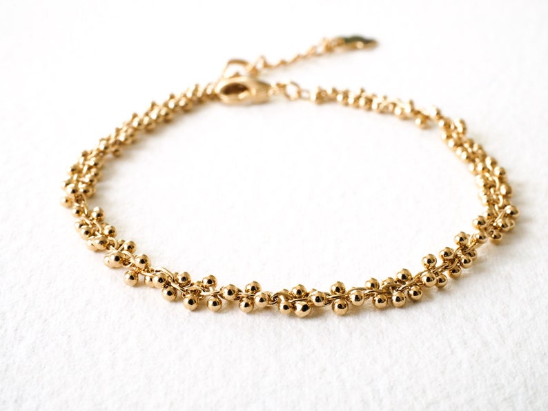 Delicate, minimalist bracelet gilded with fine gold, very elegant / handmade / designer jewelry / gift idea for women / artisanal creation image 9