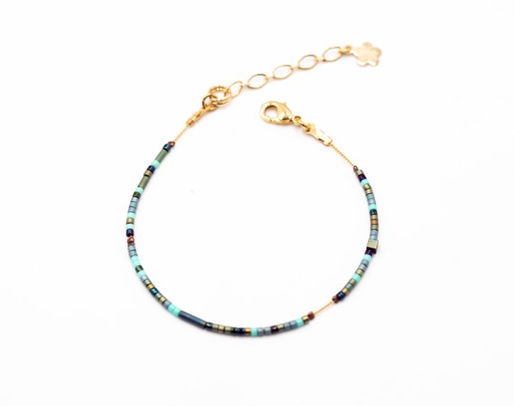 Bracelet Perles De Culture Miyuki Avec Chaîne En Or Jaune 14k - Très Raffiné, Neuf Avec étiquettes