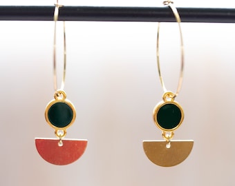 Creole earrings gilded with fine gold / gift for women / designer jewelry / handmade jewelry / artisanal creation / handmade
