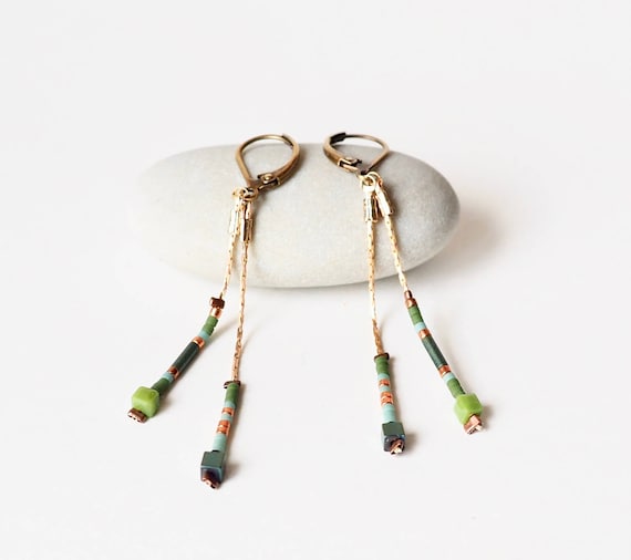 Boucles D'Oreilles Dormeuses - Perles Goutte Miyuki Plaqué Or Jaune | Minimaliste & Élégant
