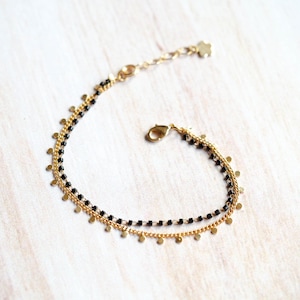 Fine delicate elegant bracelet gold-plated chain glass beads designer jewelry gift idea for women gift for woman handmade jewelry