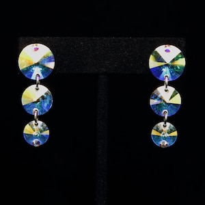 Decreasing Dangle Dance Earrings, Ballroom Earrings, Crystal Earrings, Dancesport Jewelry, Dangle Drop Earrings, Pageant Earrings