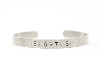 5678 Dance Bracelet, Metal Stamped Dance Bracelet
