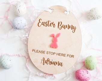 Personalized Easter Bunny Door knob Hanger, Easter basket, first Easter, gifts, wood, acrylic, nursery, decor, baby shower, girl, boy,