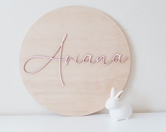 Personalized 3D Wooden Nursery Round Signs, Baby Shower, Baby Announcements, Nursery Decor, Newborn, Crib Decor, Room Decor, Gift ideas,