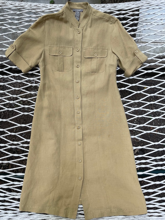 90s tan shirt dress - image 1