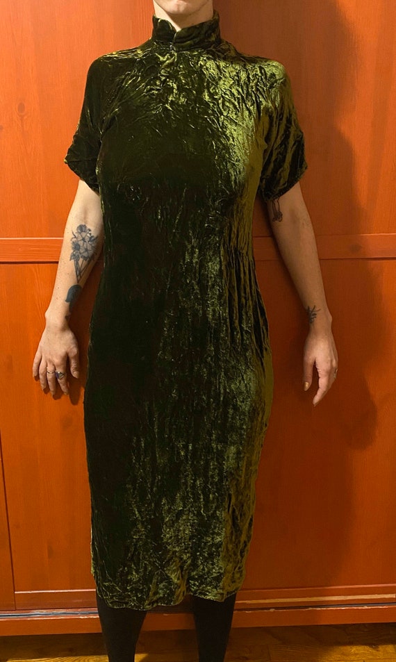 1930s silk velvet cheongsam