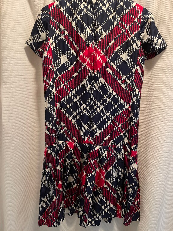 Mod red white and blue silk dress - image 2