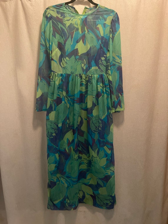 Tropical sheer 1960s dress - image 1