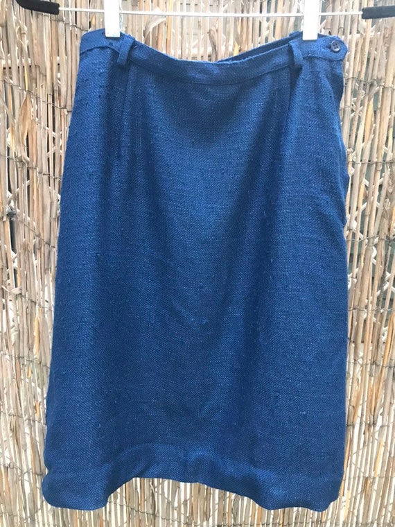 1960s royal blue wool skirt
