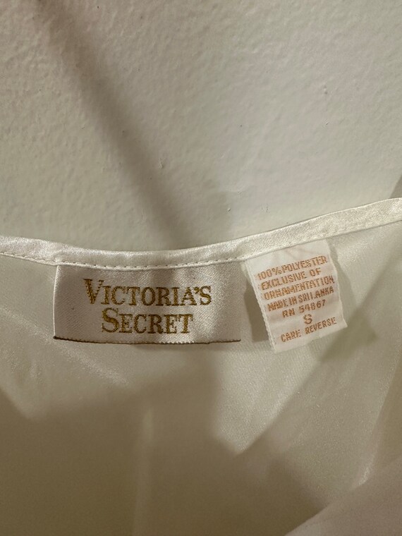 vintage Victoria’s Secret gold label white slip n… - image 3