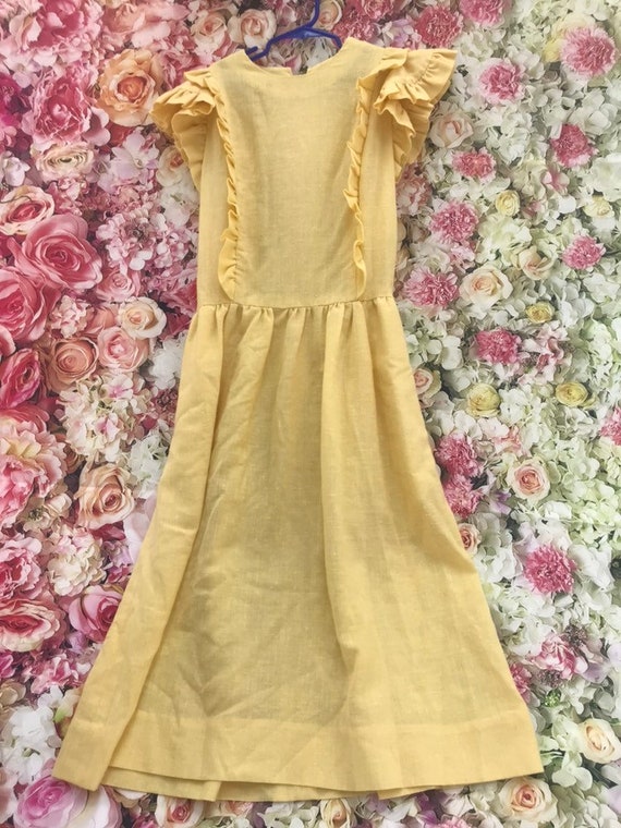 Ruffle Pinafore lemon yellow dress