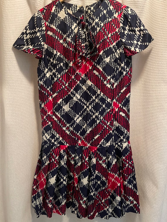 Mod red white and blue silk dress