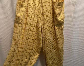 yellow patterned trousers