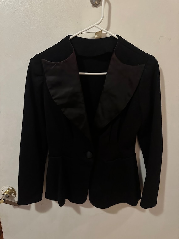 Black tux style blazer women