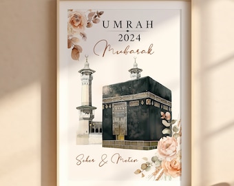 Islamic Gifts, Umrah Gift, Hajj Gift, Hajj Poster Personalized Umrah Gift, Islamic Wall Art