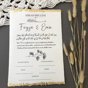 Nikah Belgesi, Dini Nikah, Islamische Eheurkunde, Islamische Ehezertifikat, Islamic Wedding Certificate