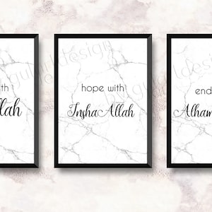 Allah, Bismillah, Inshaallah, Alhamdulillah, Islam, Wallart, islamic decor, islamicwallart, islamicquotes, islamposter, islamique, poster