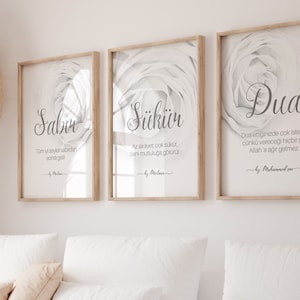 Islamische Poster - Sabir  Sükür  Dua Poster - Mevlana Zitate Poster - Islamische Dekoration - Islamische Wandbilder - Geschenk Muslime