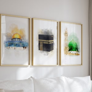 Kabe Ravza Aksa Poster Set | Islamische Wandbilder | Islamische Poster | Islamische Dekoration