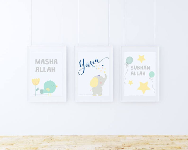 Kinderzimmer Islam Newborn gift islamic Nursery wallart Etsy