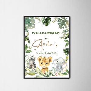 5142-4633-8718 Quadro Milestone, quadro de boas-vindas, aniversário, safari, África, animais, tema, chá de bebê, decoração de festa, aniversário infantil, infantil
