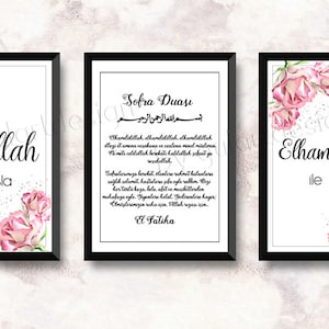 Islamic posters, Islamic murals, Dua poster set, Islamic wall decoration, Islamic wall art, Sofra duası, Dua for Eating, dua, yeme