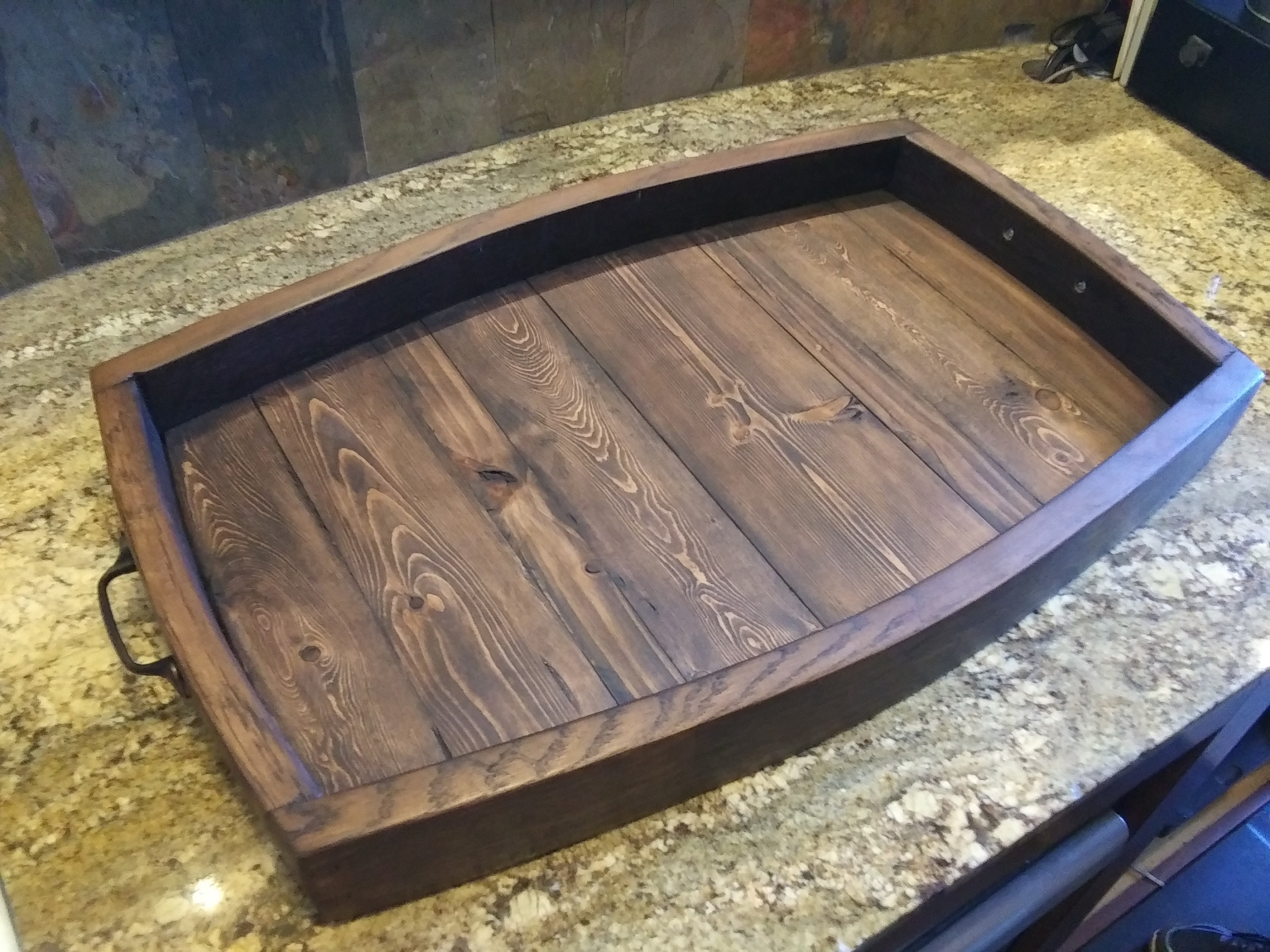 Wine Barrel Stave Serving Tray Etsy