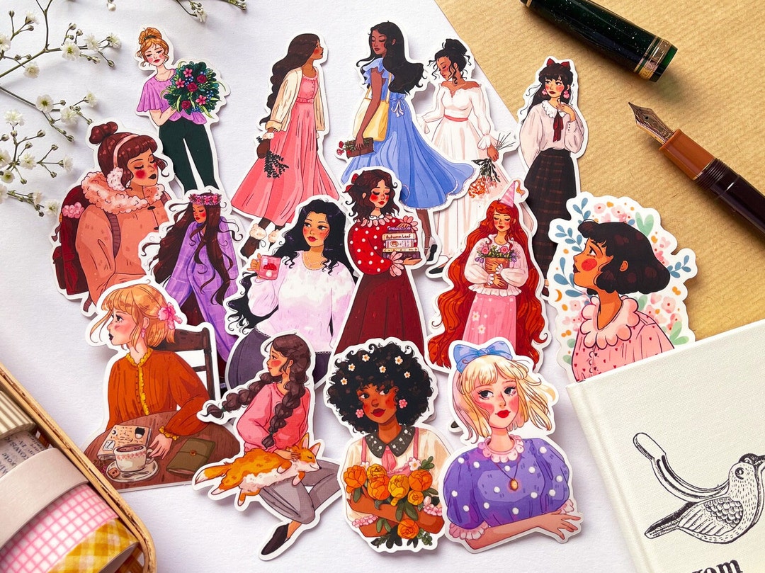 Vinyl Journal Girl Sticker Set 001 Etsy