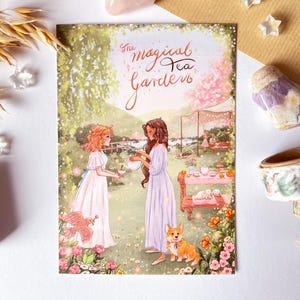 Carte postale A6 Jardin de thé magique