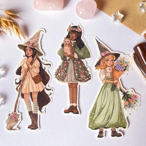 Set di adesivi per diario della strega dei fiori