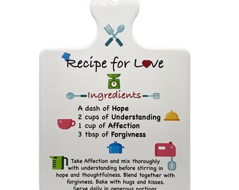 Recipe For Love Sign Etsy