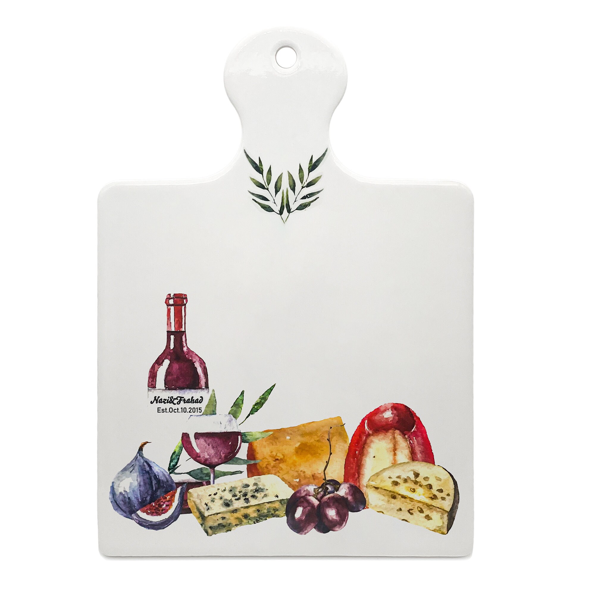 Personalized Cheese Board On Ceramic With UV Print Elegant Etsy