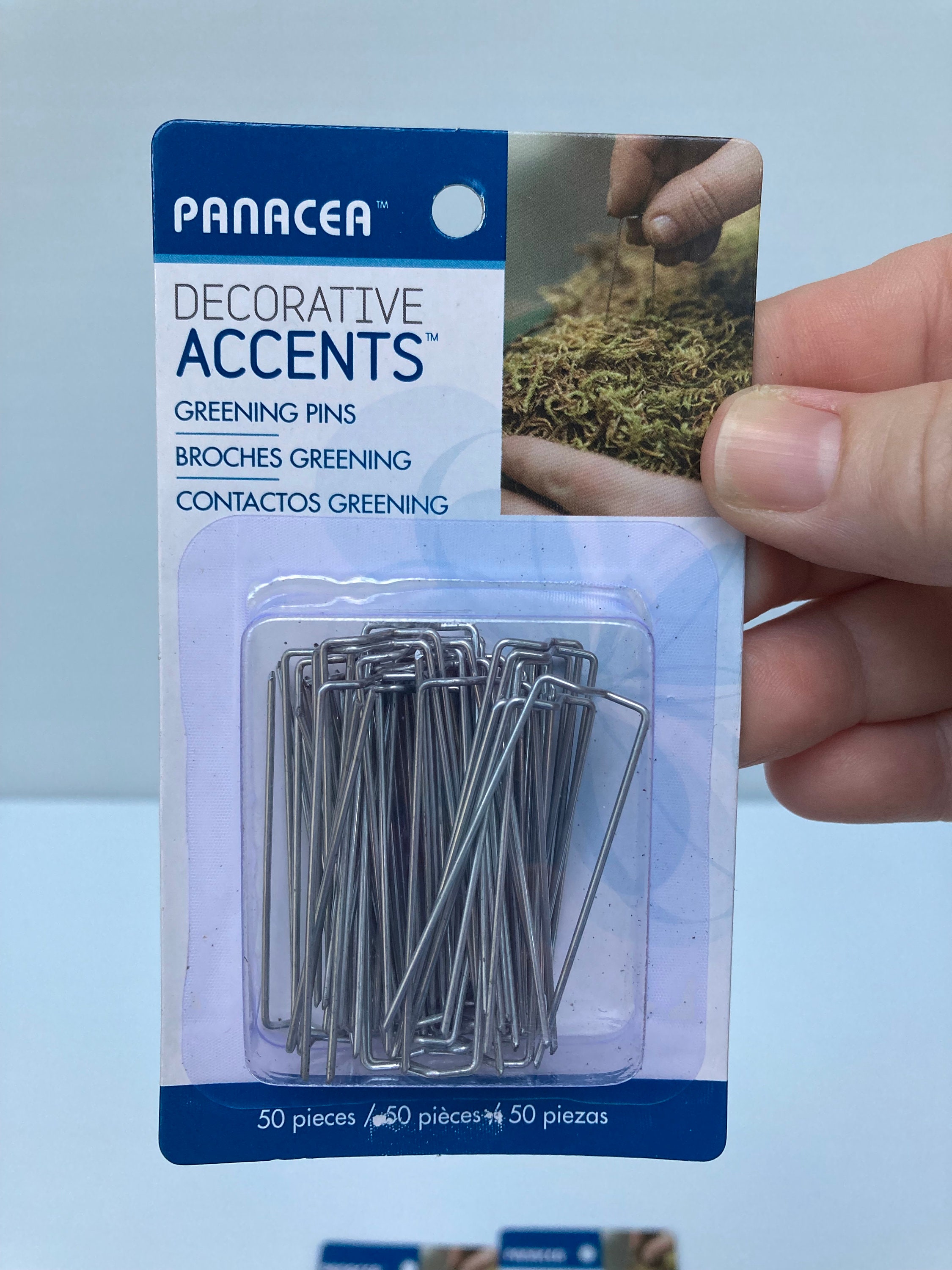 Panacea Products Greening Pins Floral Arranging Supplies, Silver, 50 Pieces