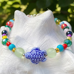 Sea turtle bracelet, sea turtle jewelry, sea turtle gift, beach bracelet, tropical bracelet