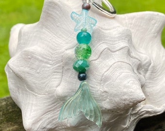Llavero de cola de sirena, dije para bolso de playa, regalo de sirena, colgador de bolso