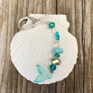 mermaid keychain, beach keychain, mermaid gift, mermaid tail, purse charm, beach bag charm
