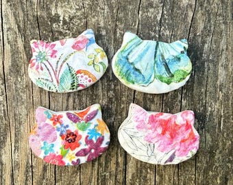 cat magnets, fridge magnets, cat lover gift, refrigerator magnets, cat decor, set of 4