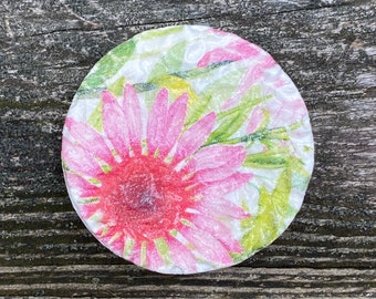 flower magnet, flower gift, fridge magnet, clay magnet