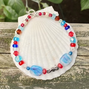 seahorse bracelet, beach bracelet, seahorse jewelry, seahorse gift, beach jewelry