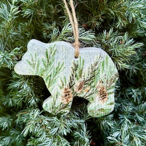bear ornament, bear decor, hanging bear, polar bear ornament